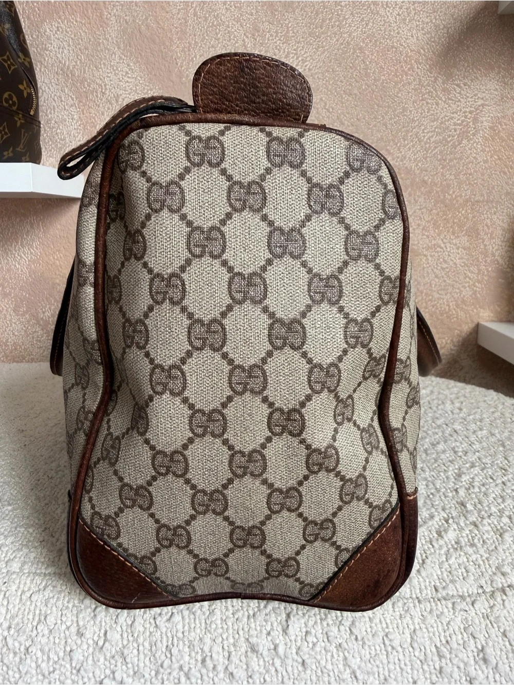 Gucci Beige GG Canvas Duffel with COA